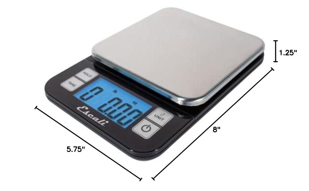 imageEscali Nutro Digital Food Scale MultiFunctional Kitchen Appliance Precise Weight Measuring and Portion Control Baking and Cooking Made Simple Stainless Steel Platform Black 1 UnitBlack