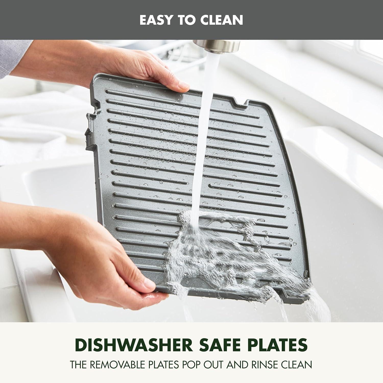 imageGreenPan Elite 7in1 MultiFunction Contact Grill amp Griddle Healthy Ceramic Nonstick Grill amp Waffle Plates Adjustable Shade amp Shear Closed PressOpen Flat Surface PFASFree Cream WhiteGraphite