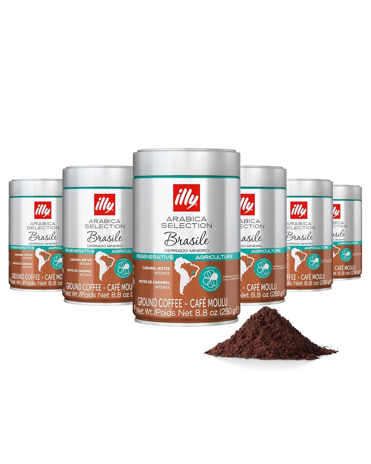 imageIlly Classico Ground Espresso Coffee Medium Roast Roast With Notes Of Chocolate amp Caramel 100 Arabica 88 Ounce Pack Of 1Brasile Regenerative Agriculture