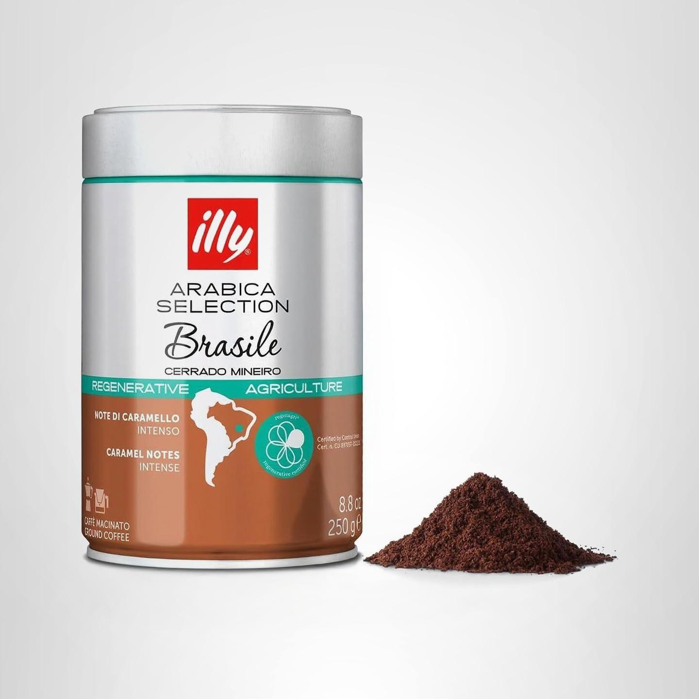 imageIlly Classico Ground Espresso Coffee Medium Roast Roast With Notes Of Chocolate amp Caramel 100 Arabica 88 Ounce Pack Of 1Brasile Regenerative Agriculture