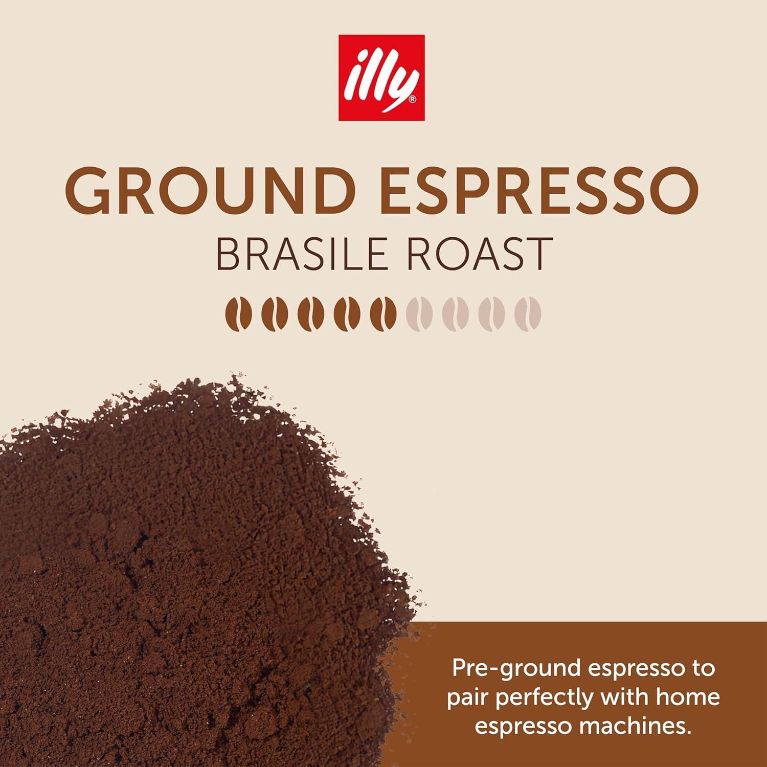 imageIlly Classico Ground Espresso Coffee Medium Roast Roast With Notes Of Chocolate amp Caramel 100 Arabica 88 Ounce Pack Of 1Brasile Regenerative Agriculture