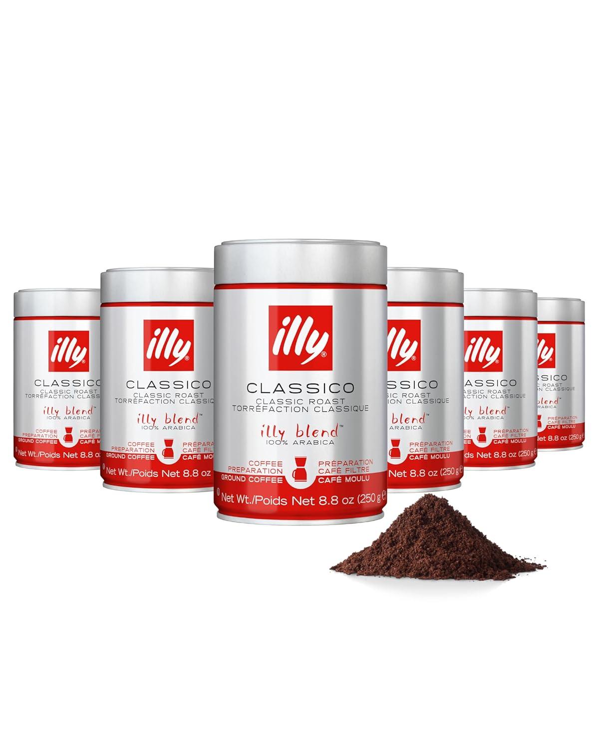 imageIlly Classico Ground Espresso Coffee Medium Roast Roast With Notes Of Chocolate amp Caramel 100 Arabica 88 Ounce Pack Of 1Classico Medium Roast Ground Drip