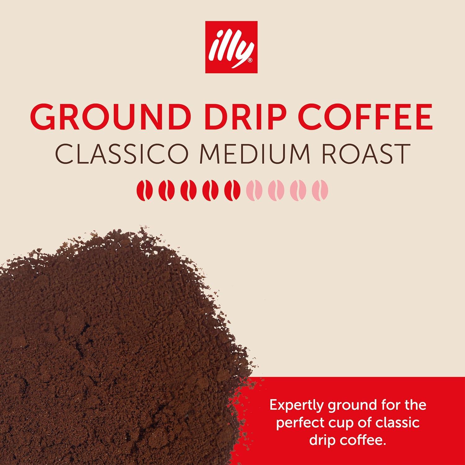 imageIlly Classico Ground Espresso Coffee Medium Roast Roast With Notes Of Chocolate amp Caramel 100 Arabica 88 Ounce Pack Of 1Classico Medium Roast Ground Drip