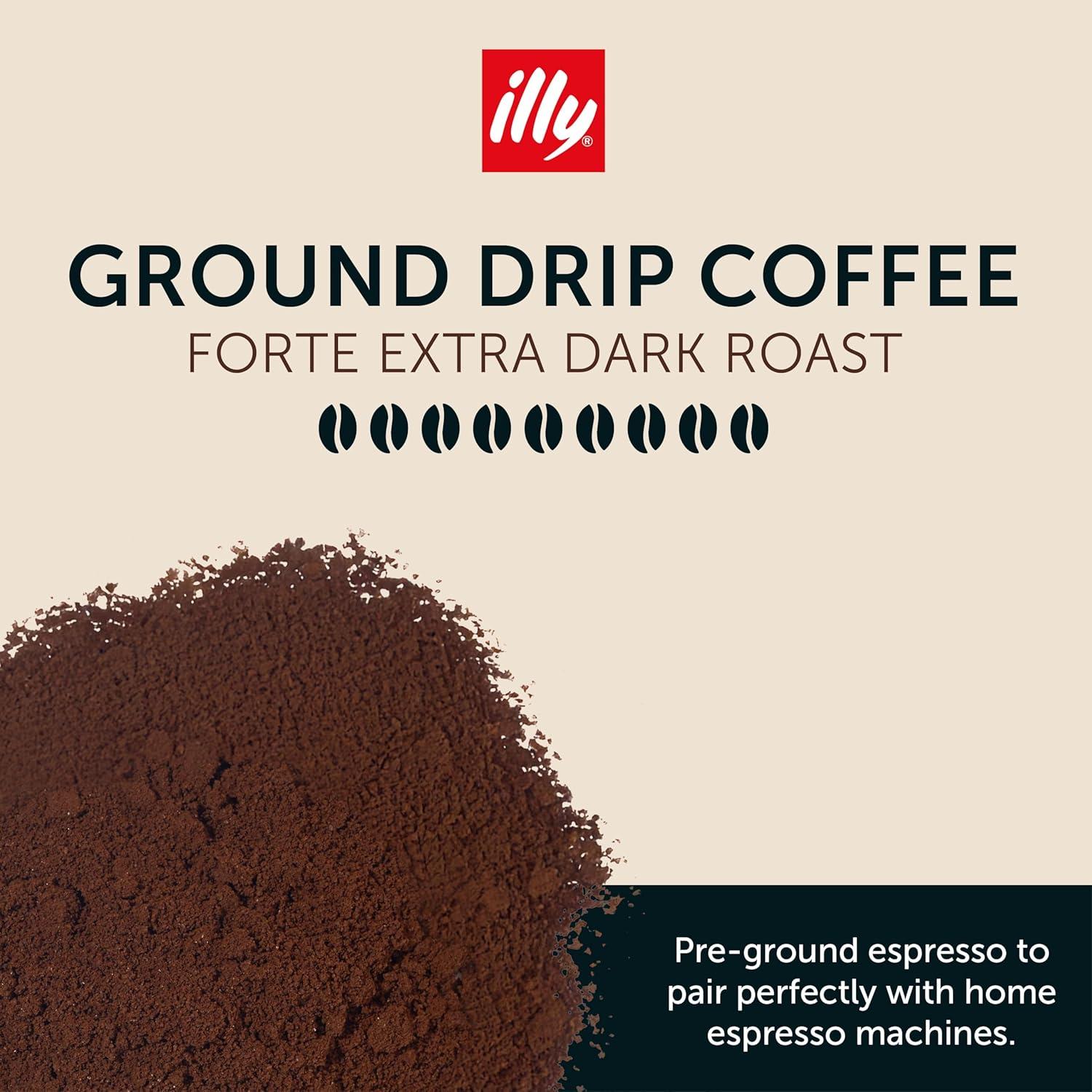 imageIlly Classico Ground Espresso Coffee Medium Roast Roast With Notes Of Chocolate amp Caramel 100 Arabica 88 Ounce Pack Of 1Forte Extra Dark Roast Ground Drip