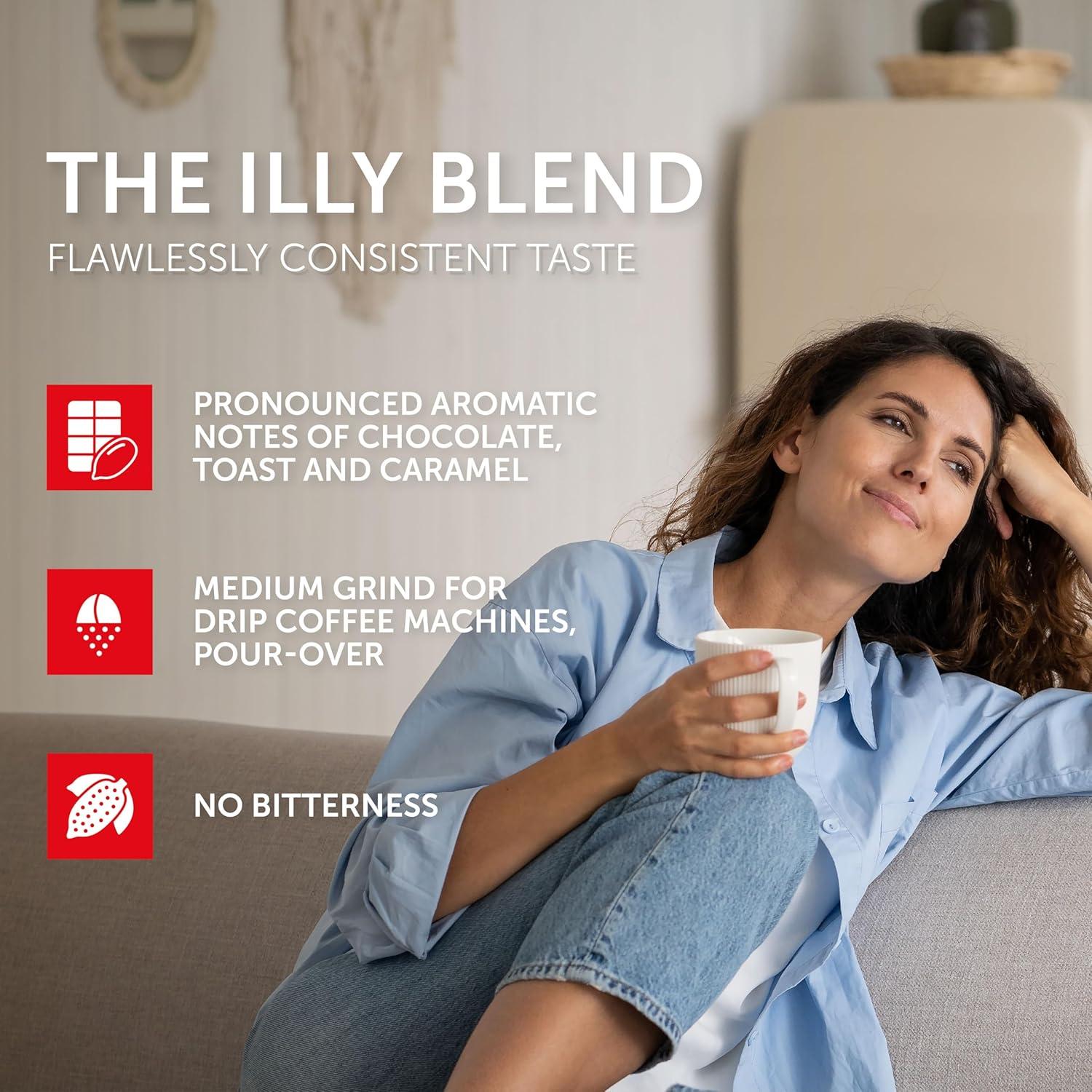 imageIlly Classico Ground Espresso Coffee Medium Roast Roast With Notes Of Chocolate amp Caramel 100 Arabica 88 Ounce Pack Of 1Intenso Bold Roast Ground Drip