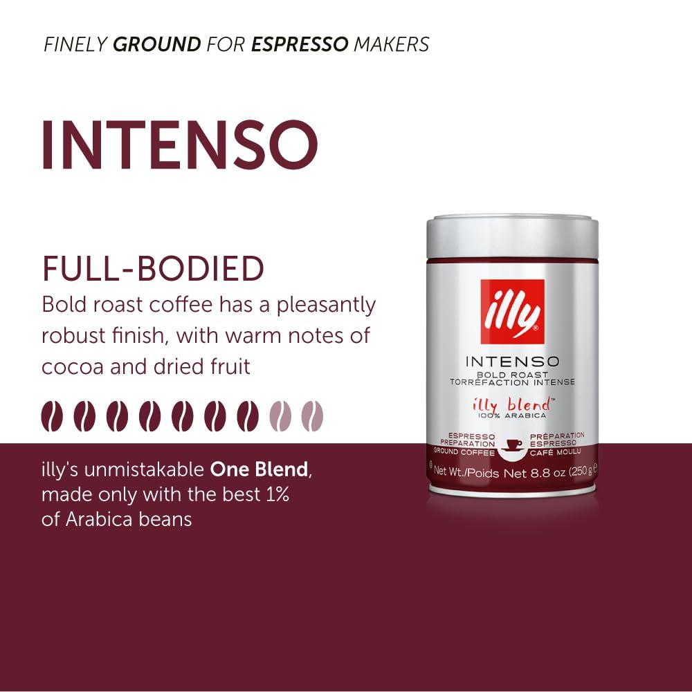 imageIlly Classico Ground Espresso Coffee Medium Roast Roast With Notes Of Chocolate amp Caramel 100 Arabica 88 Ounce Pack Of 1Intenso Bold Roast Ground Espresso