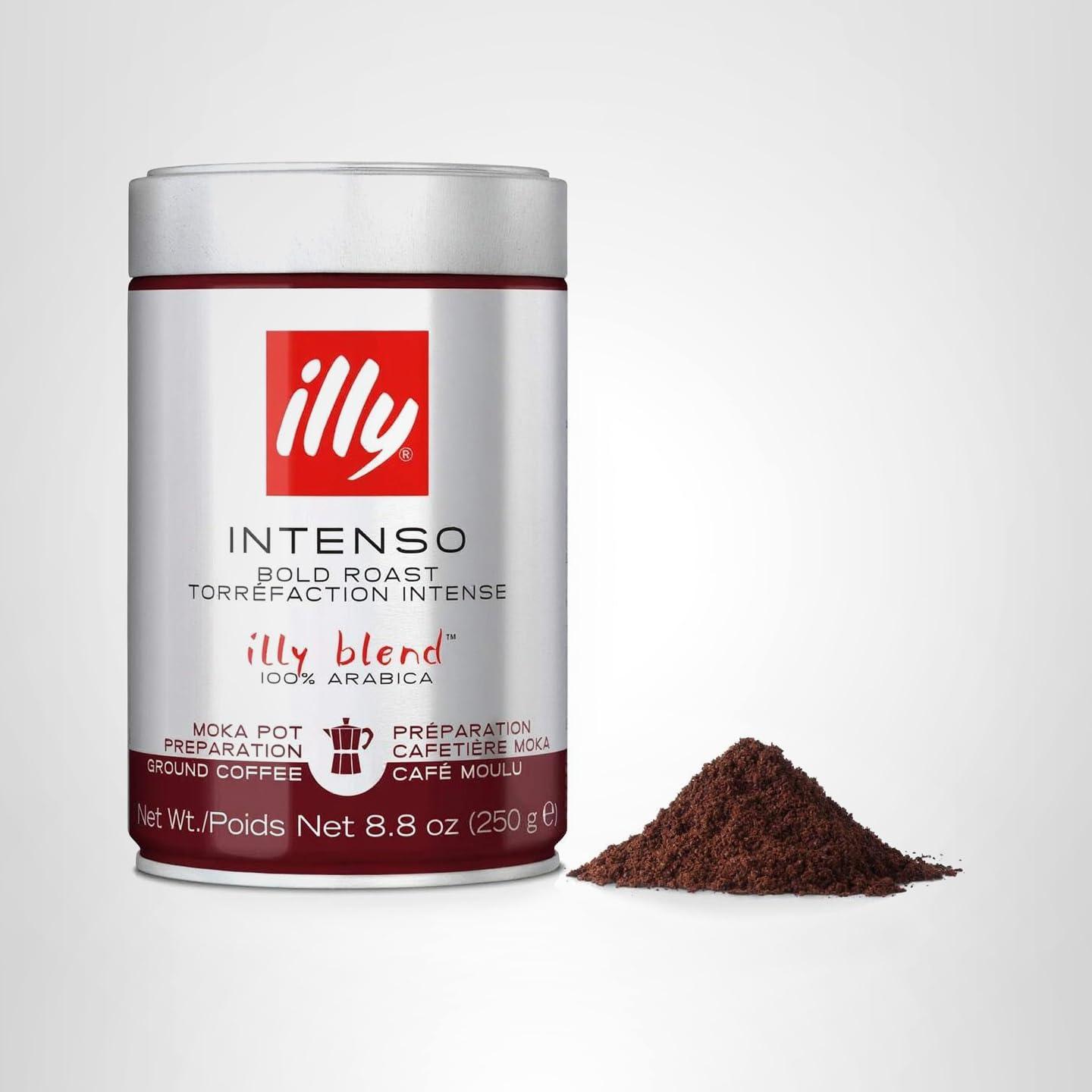 imageIlly Classico Ground Espresso Coffee Medium Roast Roast With Notes Of Chocolate amp Caramel 100 Arabica 88 Ounce Pack Of 1Intenso Bold Roast Ground Moka