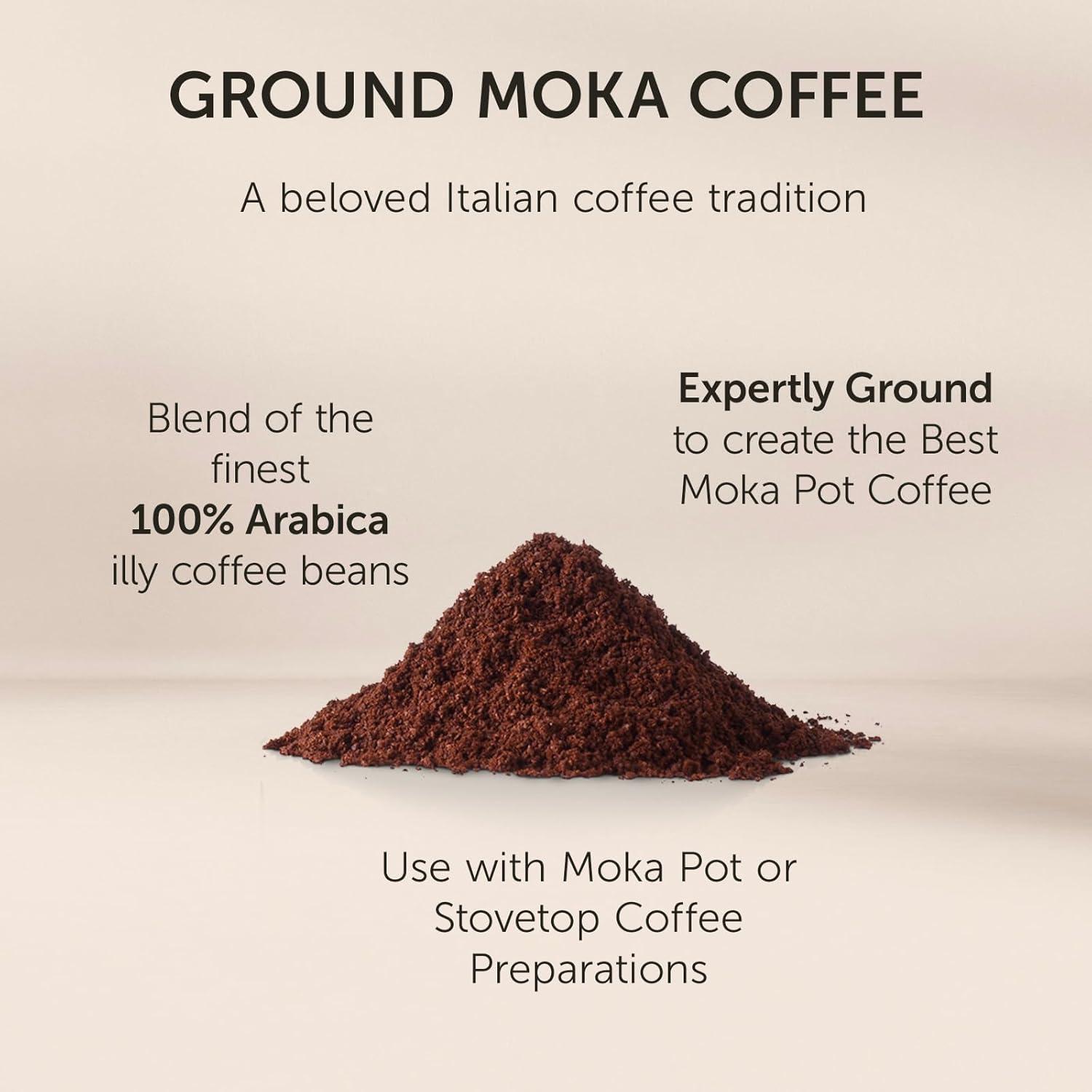 imageIlly Classico Ground Espresso Coffee Medium Roast Roast With Notes Of Chocolate amp Caramel 100 Arabica 88 Ounce Pack Of 1Intenso Bold Roast Ground Moka