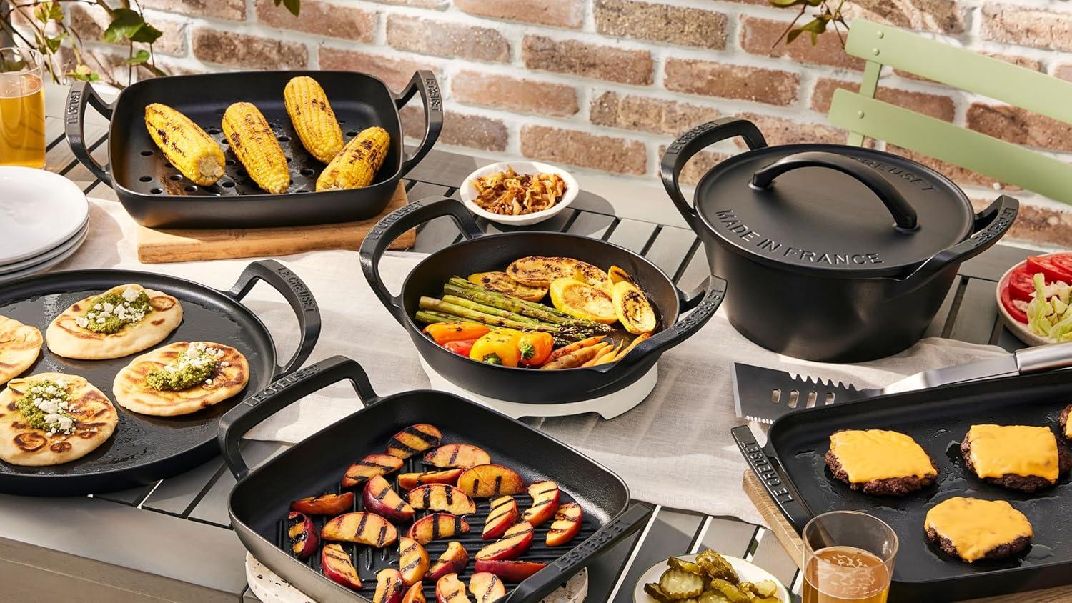imageLe Creuset Alpine Outdoor Collection Enameled Cast Iron Square Grill Basket 12Dutch Oven