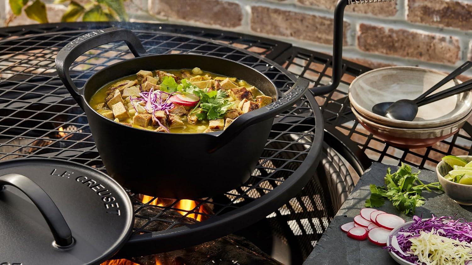 imageLe Creuset Alpine Outdoor Collection Enameled Cast Iron Square Grill Basket 12Dutch Oven