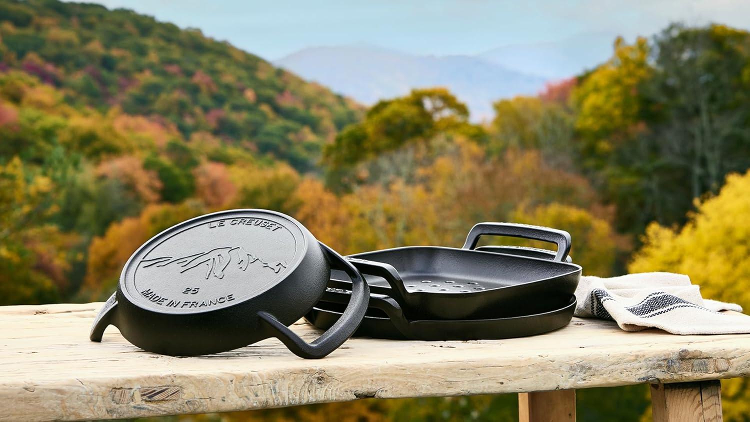 imageLe Creuset Alpine Outdoor Collection Enameled Cast Iron Square Grill Basket 12Skillet