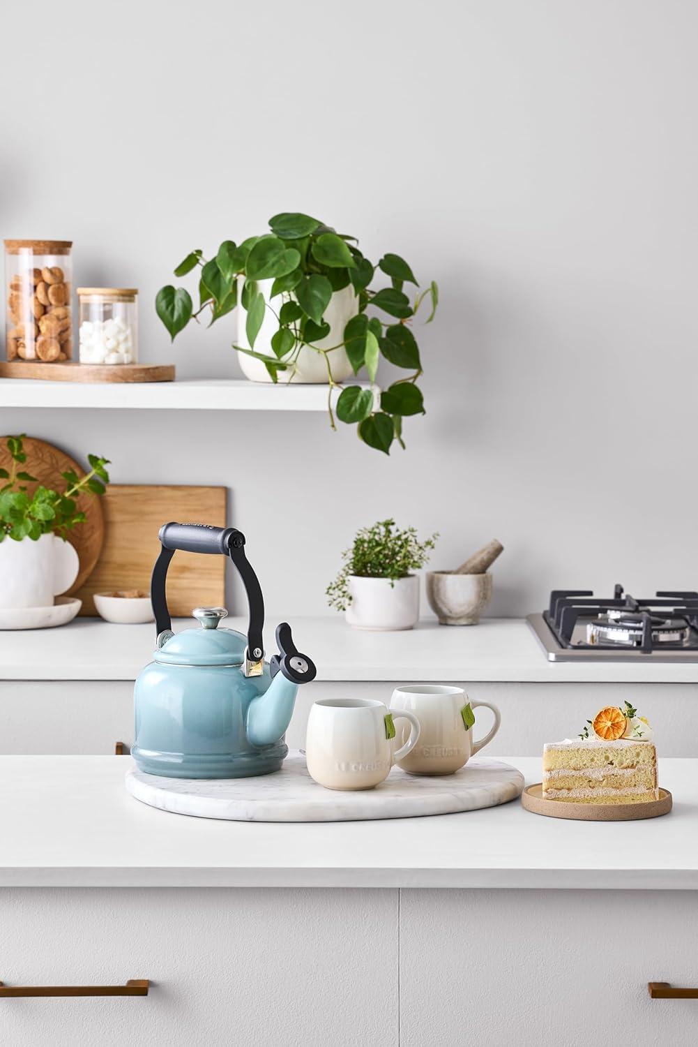 imageLe Creuset Enamel On Steel Demi Tea Kettle with Metal Finishes 125 qt FlameCerise