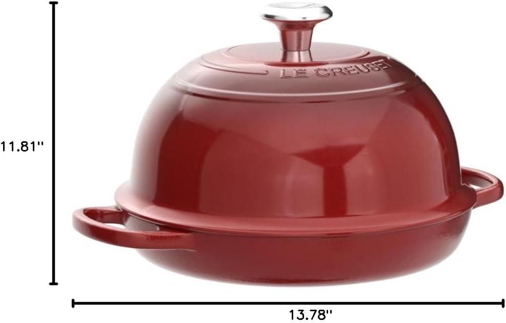 imageLe Creuset Enameled Cast Iron Bread Oven WhiteCerise