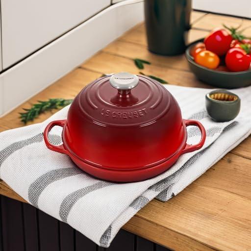 imageLe Creuset Enameled Cast Iron Bread Oven WhiteCerise
