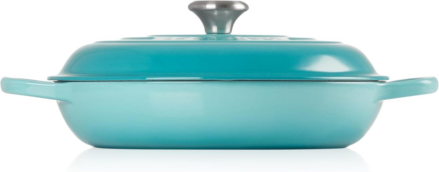 imageLe Creuset Enameled Cast Iron Signature Braiser 35 qt CeriseCaribbean