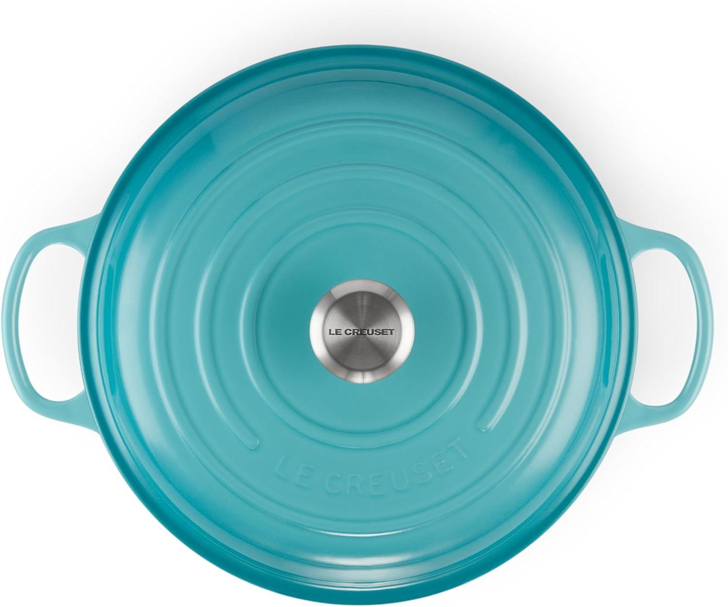imageLe Creuset Enameled Cast Iron Signature Braiser 35 qt CeriseCaribbean