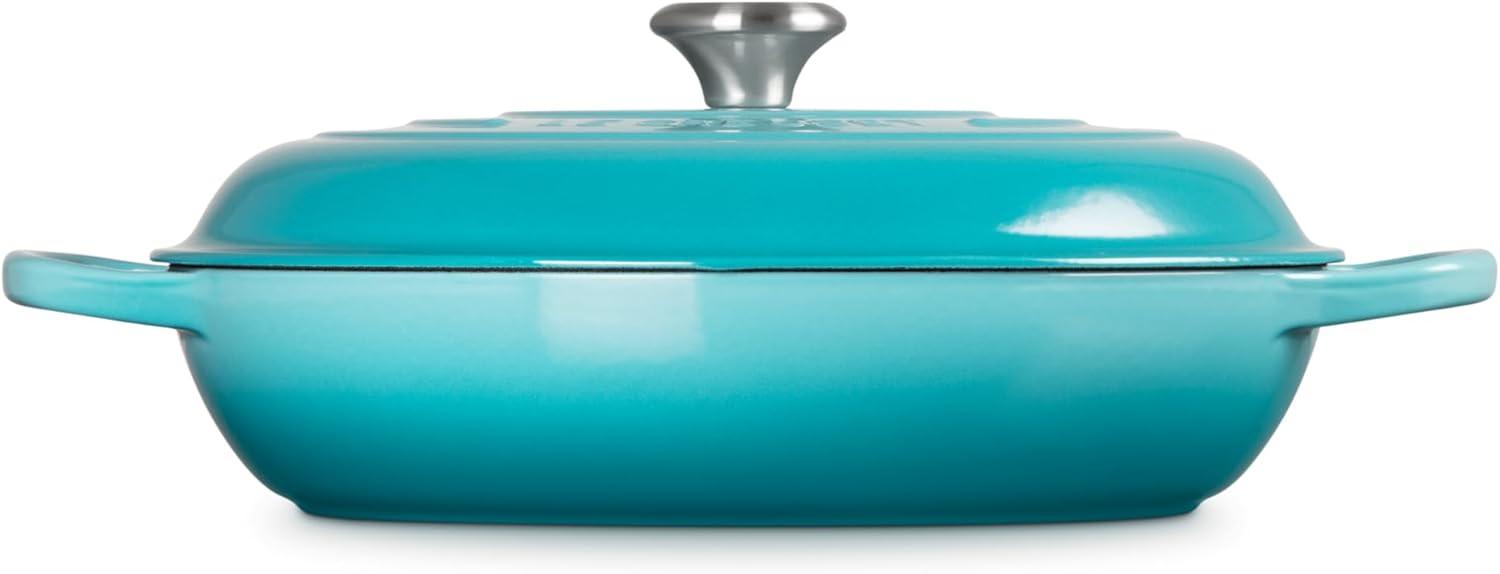 imageLe Creuset Enameled Cast Iron Signature Braiser 35 qt CeriseCaribbean
