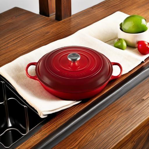 imageLe Creuset Enameled Cast Iron Signature Braiser 35 qt CeriseCerise