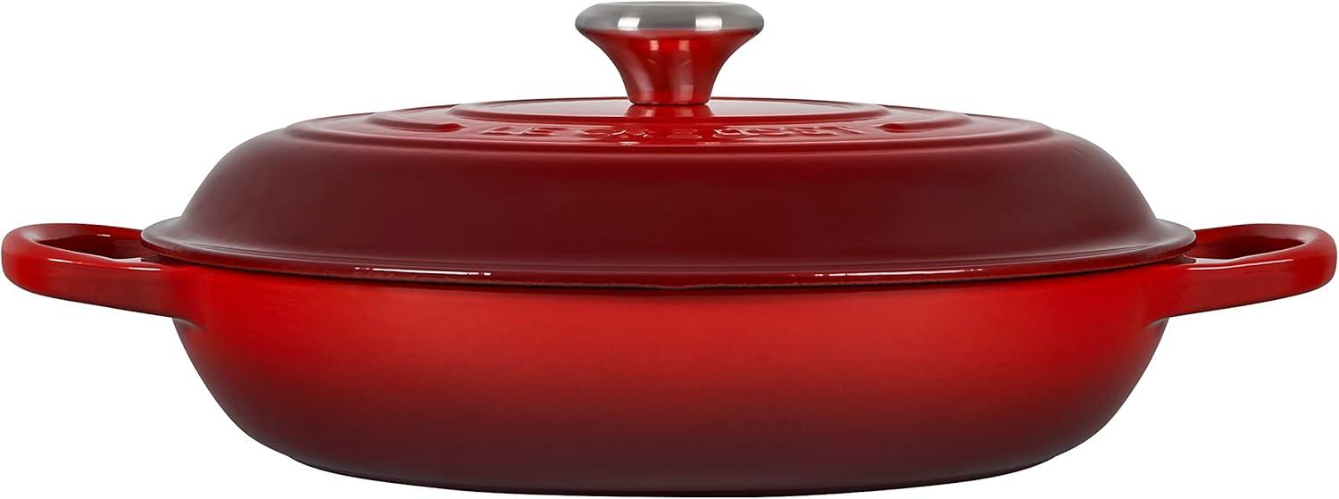 imageLe Creuset Enameled Cast Iron Signature Braiser 35 qt CeriseCerise