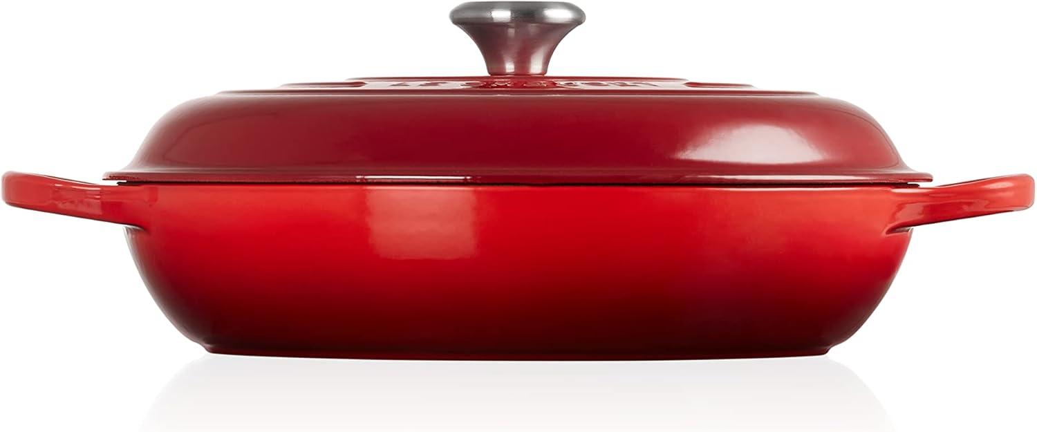 imageLe Creuset Enameled Cast Iron Signature Braiser 35 qt CeriseCerise