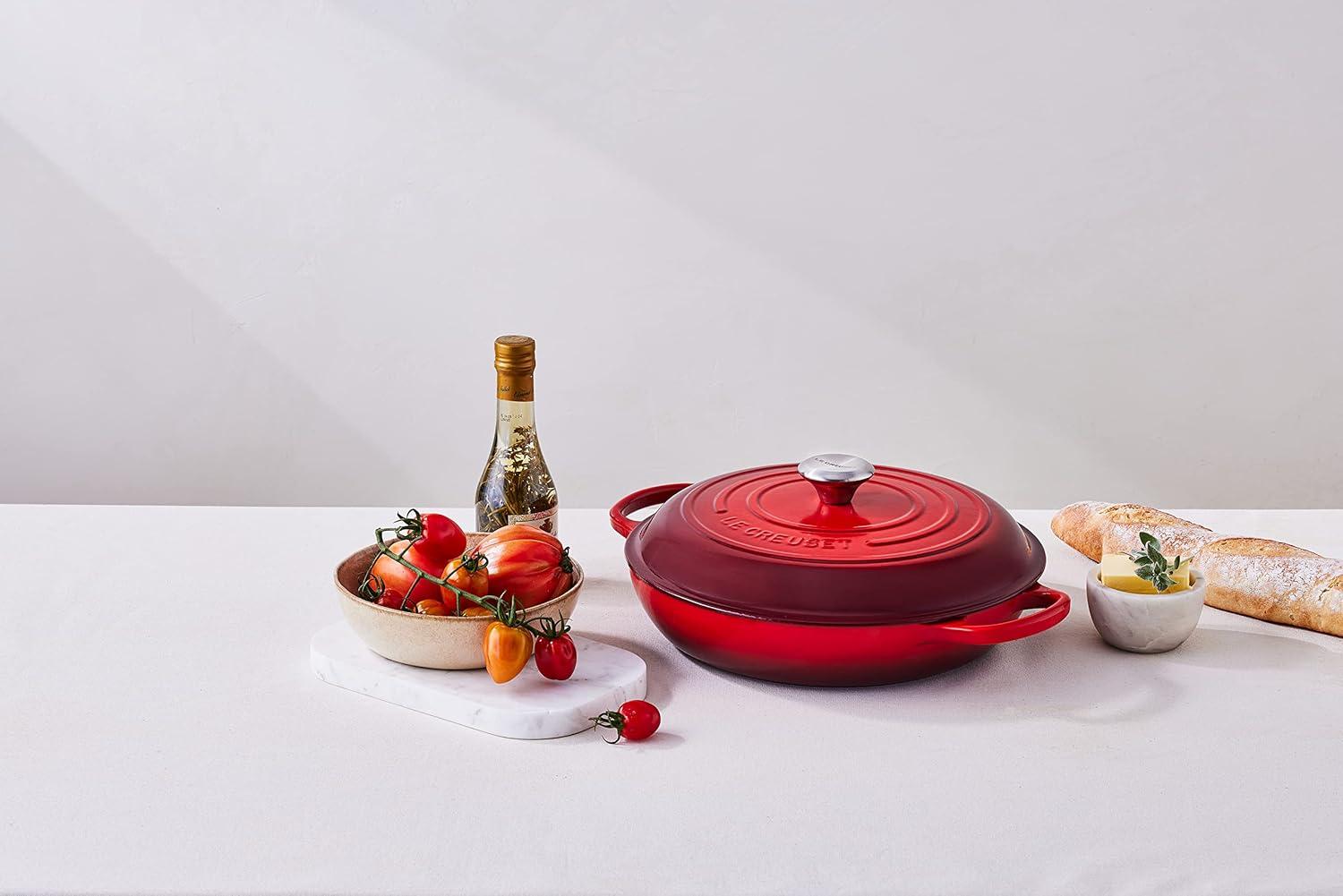 imageLe Creuset Enameled Cast Iron Signature Braiser 35 qt CeriseCerise