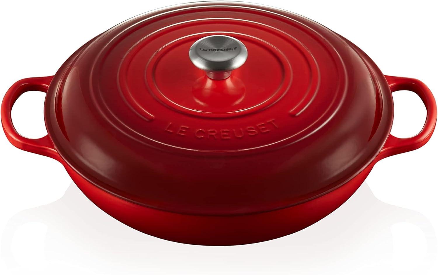 imageLe Creuset Enameled Cast Iron Signature Braiser 35 qt CeriseCerise
