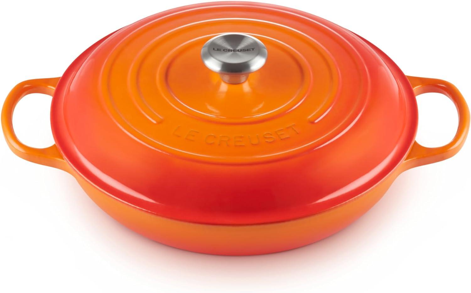 imageLe Creuset Enameled Cast Iron Signature Braiser 35 qt CeriseFlame