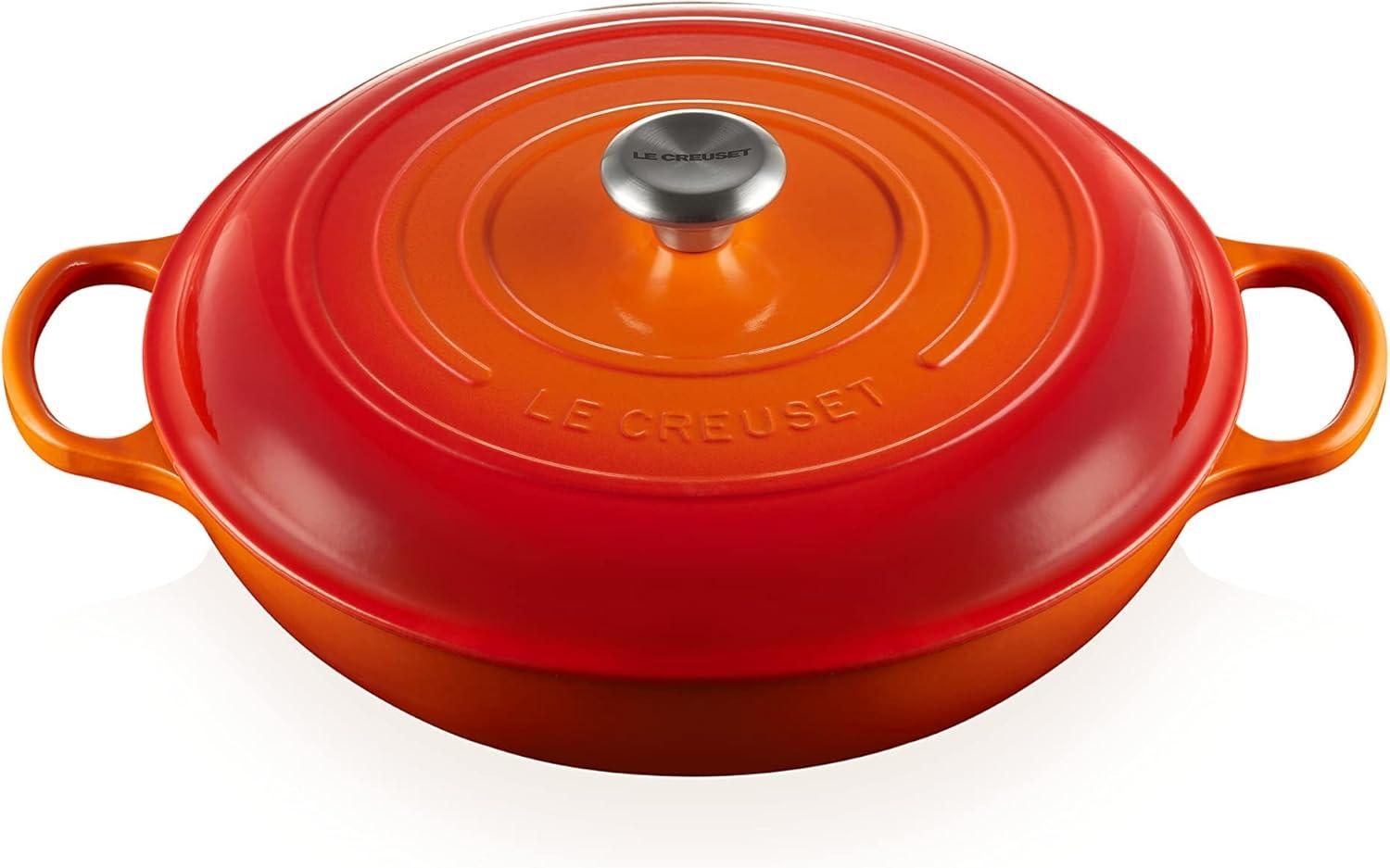 imageLe Creuset Enameled Cast Iron Signature Braiser 35 qt CeriseFlame