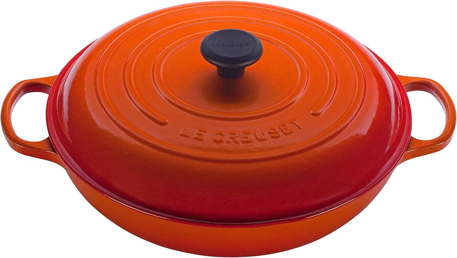 imageLe Creuset Enameled Cast Iron Signature Braiser 35 qt CeriseFlame