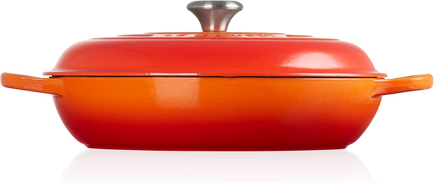 imageLe Creuset Enameled Cast Iron Signature Braiser 35 qt CeriseFlame