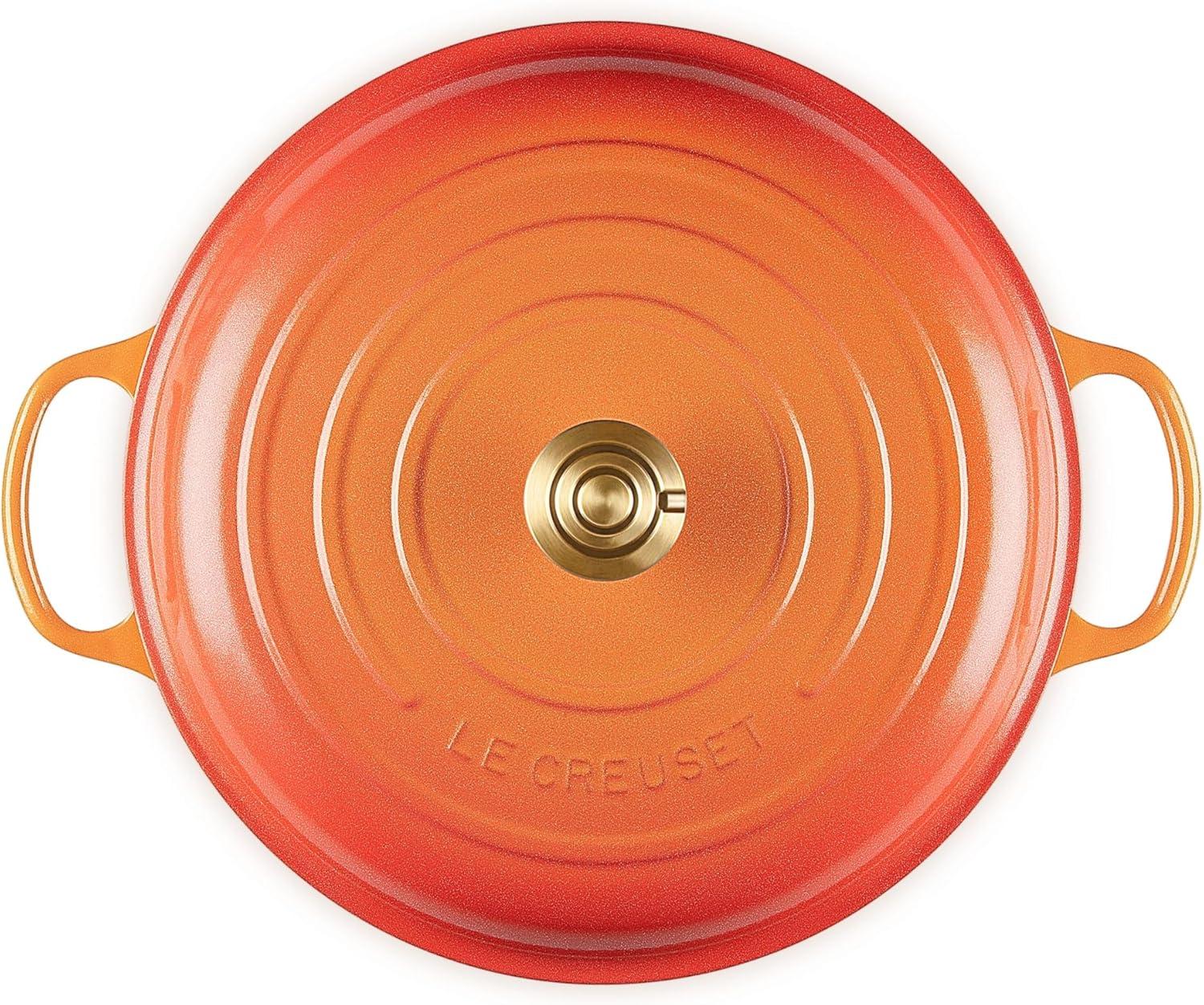 imageLe Creuset Enameled Cast Iron Signature Braiser 35 qt CeriseFlamme Doree