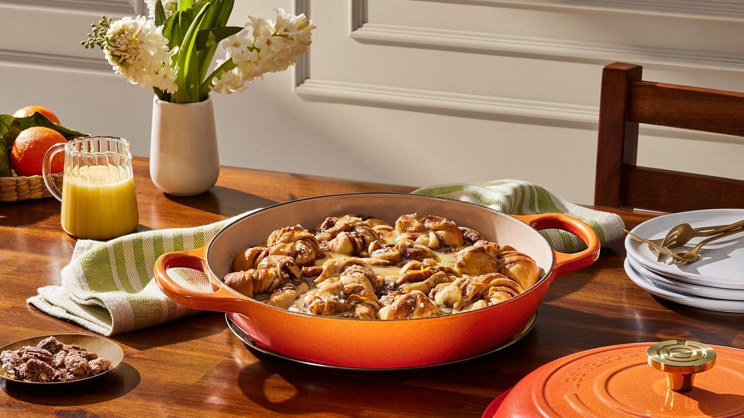 imageLe Creuset Enameled Cast Iron Signature Braiser 35 qt CeriseFlamme Doree
