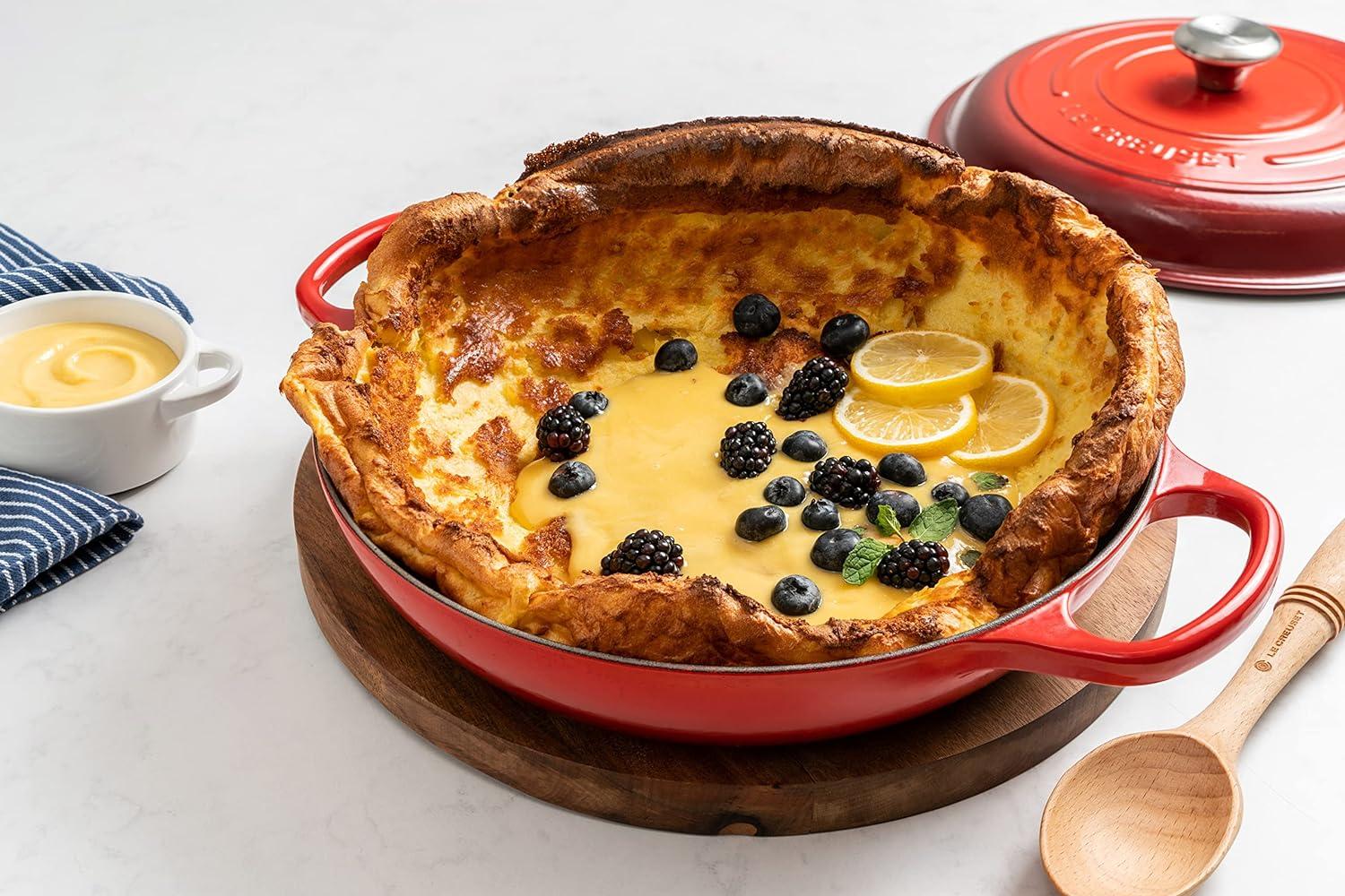 imageLe Creuset Enameled Cast Iron Signature Braiser 35 qt CeriseMarble
