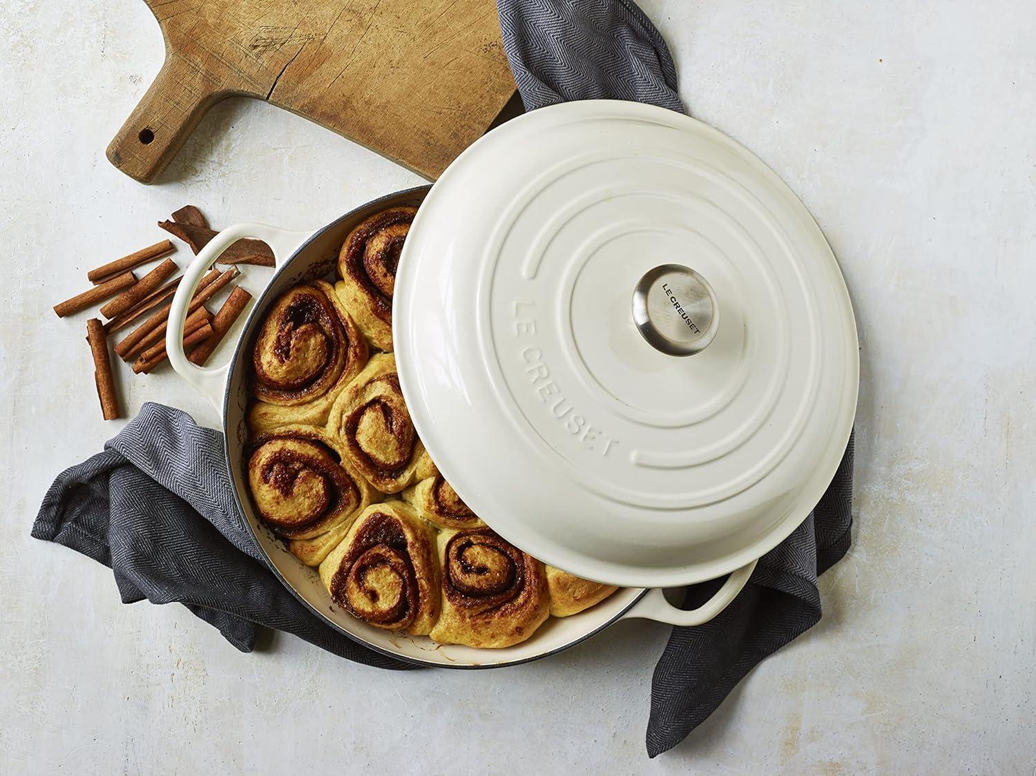 imageLe Creuset Enameled Cast Iron Signature Braiser 35 qt CeriseMarble