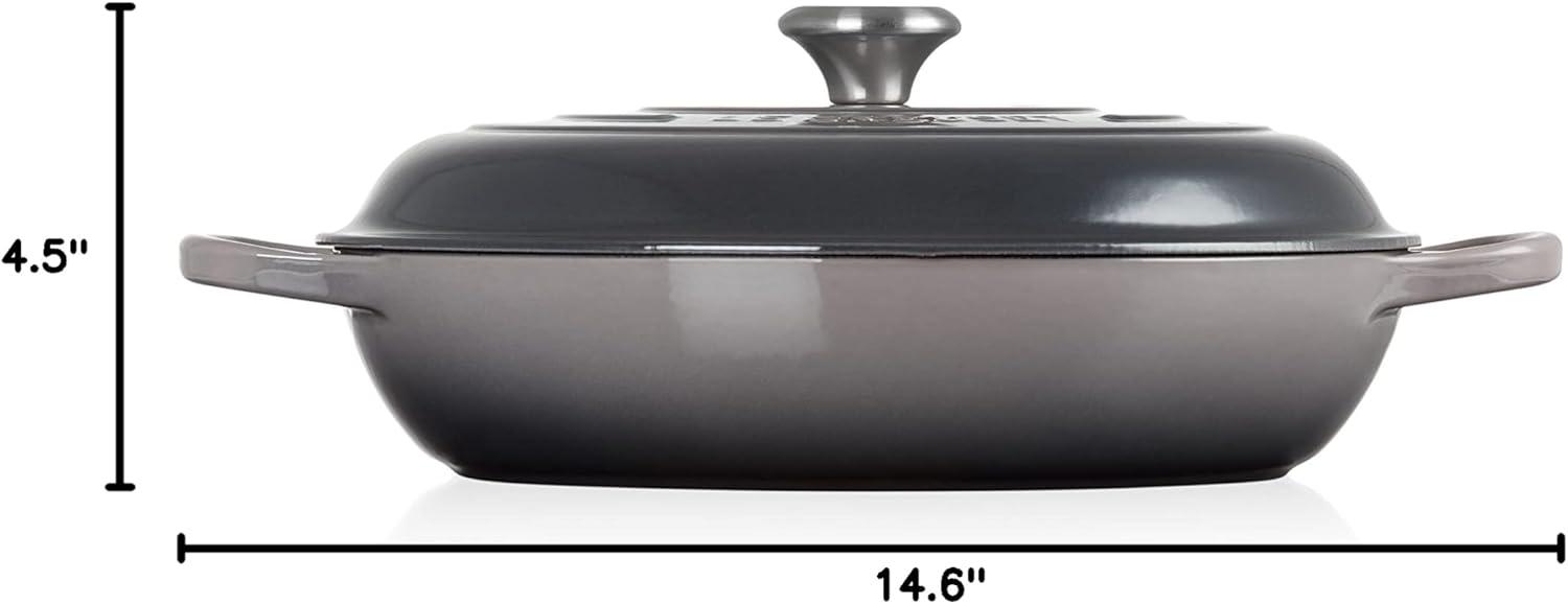 imageLe Creuset Enameled Cast Iron Signature Braiser 35 qt CeriseOyster