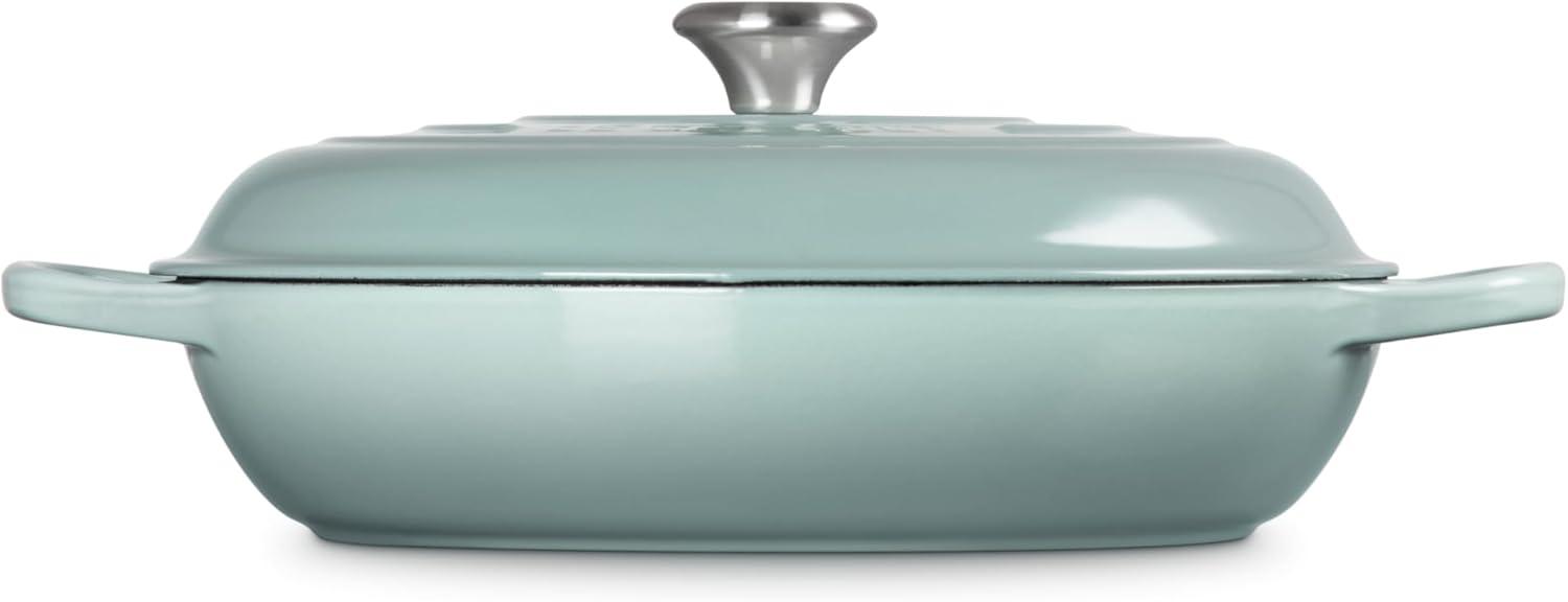 imageLe Creuset Enameled Cast Iron Signature Braiser 35 qt CeriseSea Salt