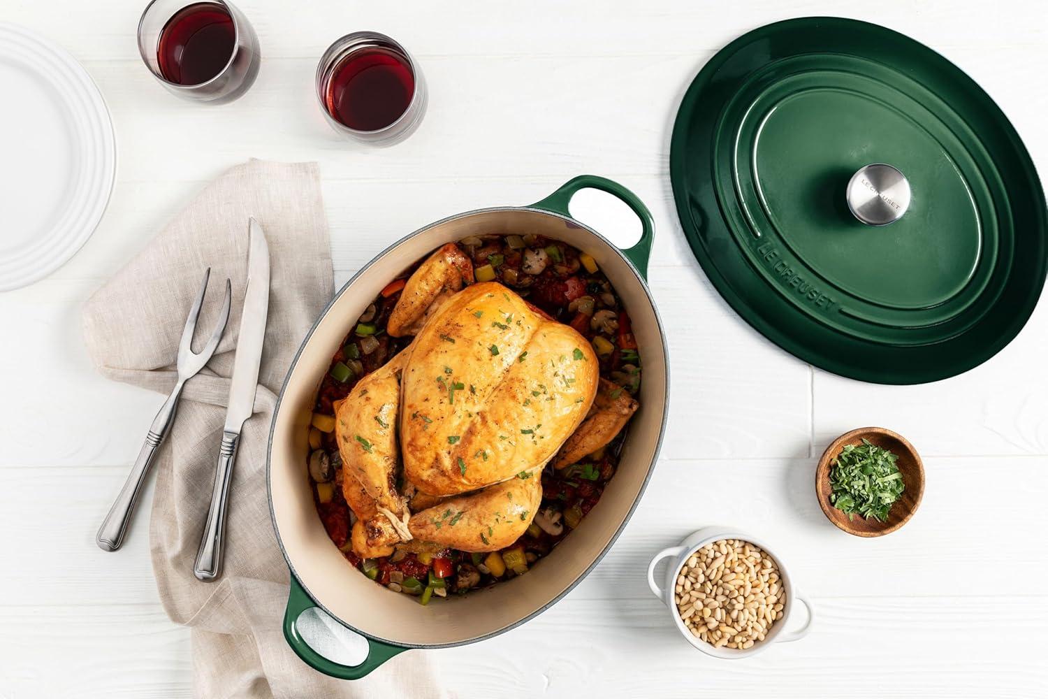 imageLe Creuset Enameled Cast Iron Signature Oval Dutch Oven 95 qt CeriseArtichaut