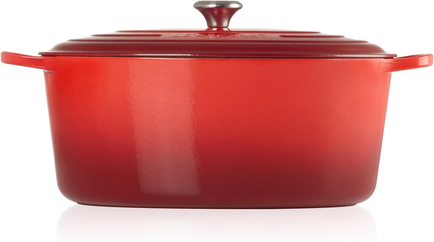 imageLe Creuset Enameled Cast Iron Signature Oval Dutch Oven 95 qt CeriseCerise