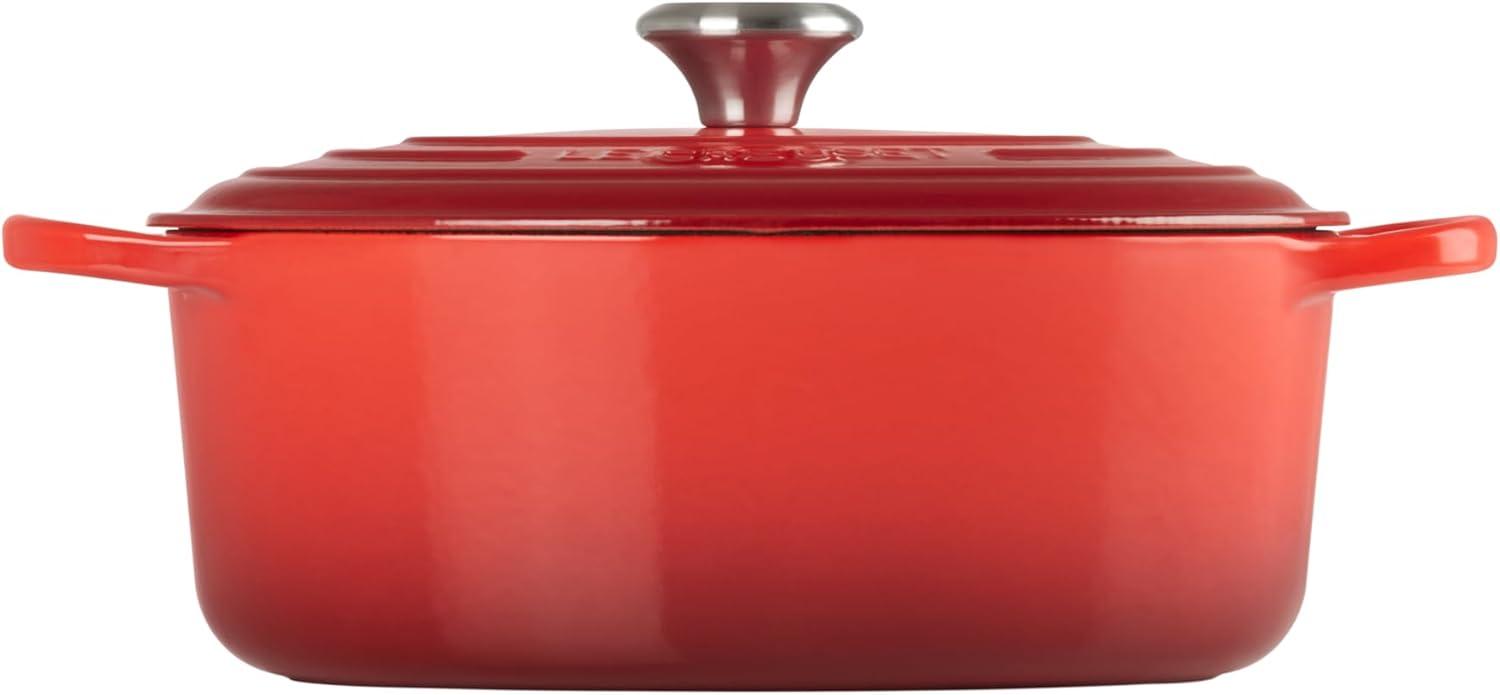 imageLe Creuset Enameled Cast Iron Signature Oval Dutch Oven 95 qt CeriseCerise