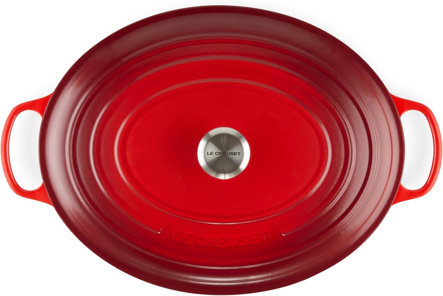 imageLe Creuset Enameled Cast Iron Signature Oval Dutch Oven 95 qt CeriseCerise