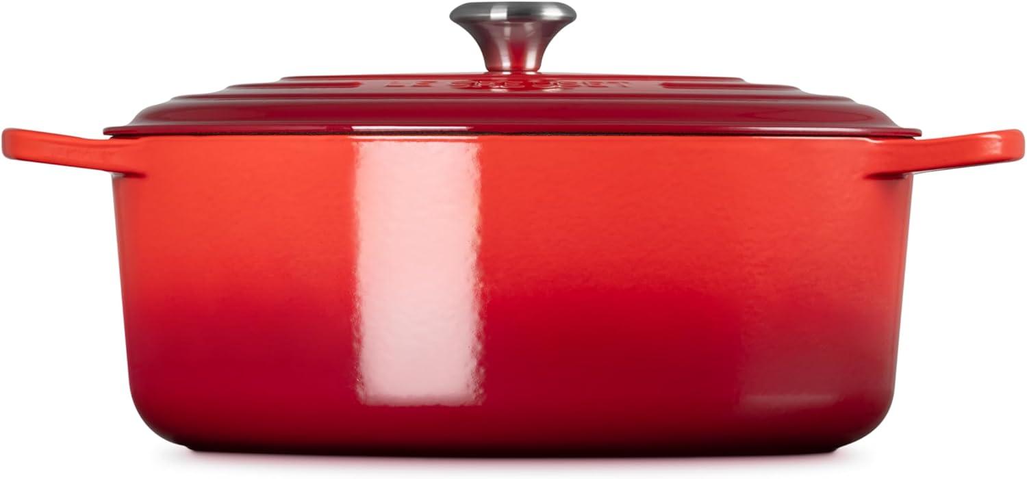 imageLe Creuset Enameled Cast Iron Signature Oval Dutch Oven 95 qt CeriseCerise