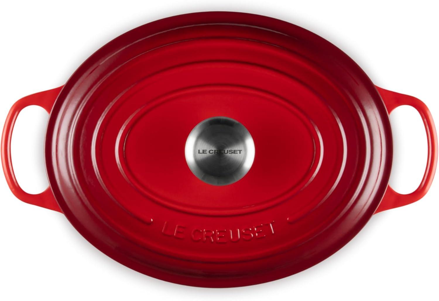 imageLe Creuset Enameled Cast Iron Signature Oval Dutch Oven 95 qt CeriseCerise