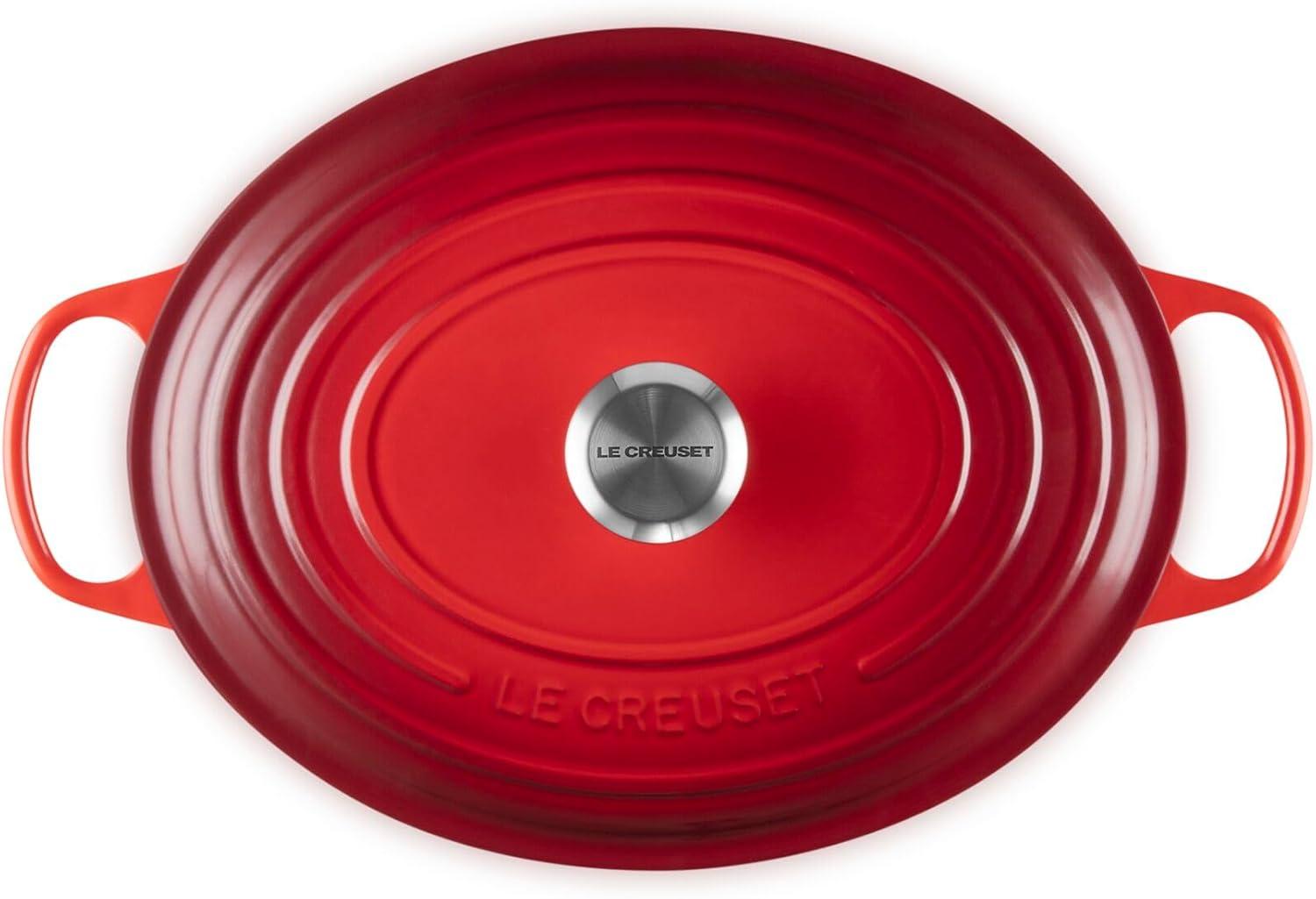 imageLe Creuset Enameled Cast Iron Signature Oval Dutch Oven 95 qt CeriseCerise