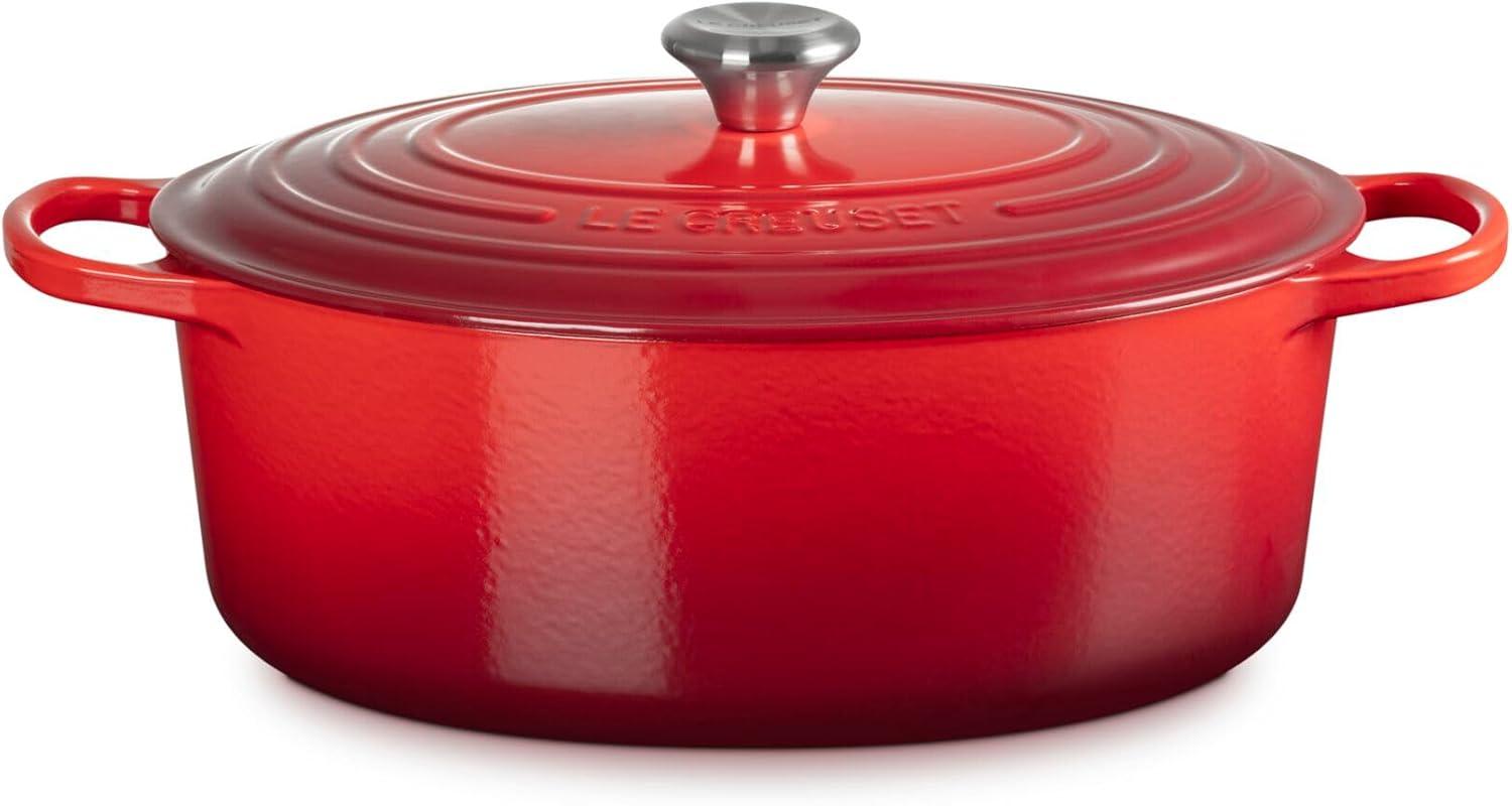 imageLe Creuset Enameled Cast Iron Signature Oval Dutch Oven 95 qt CeriseCerise