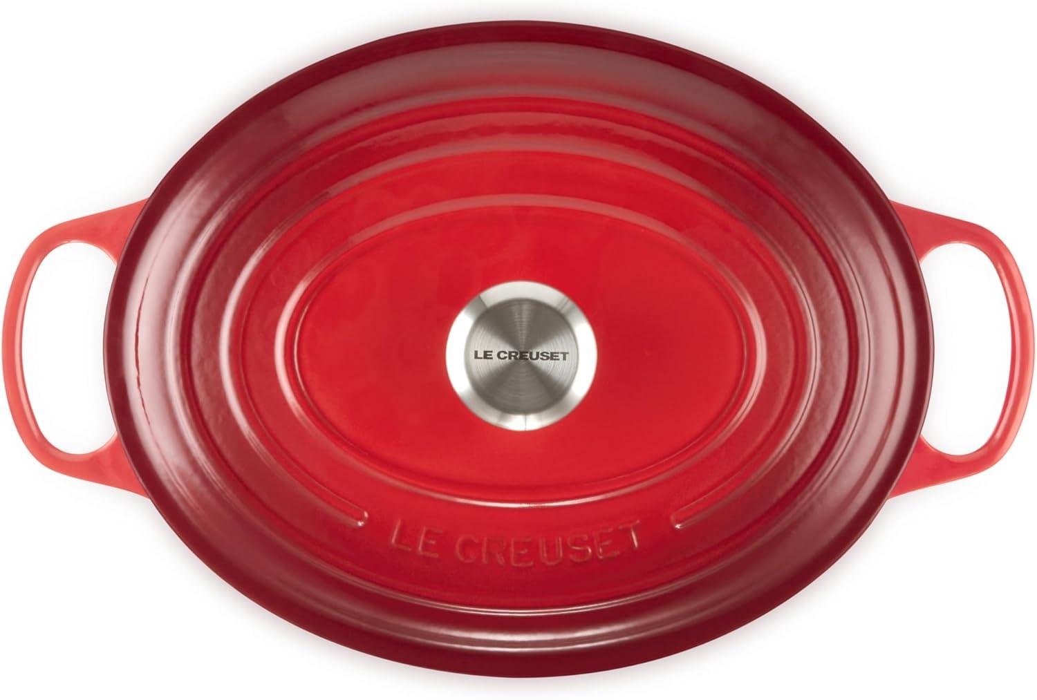 imageLe Creuset Enameled Cast Iron Signature Oval Dutch Oven 95 qt CeriseCerise