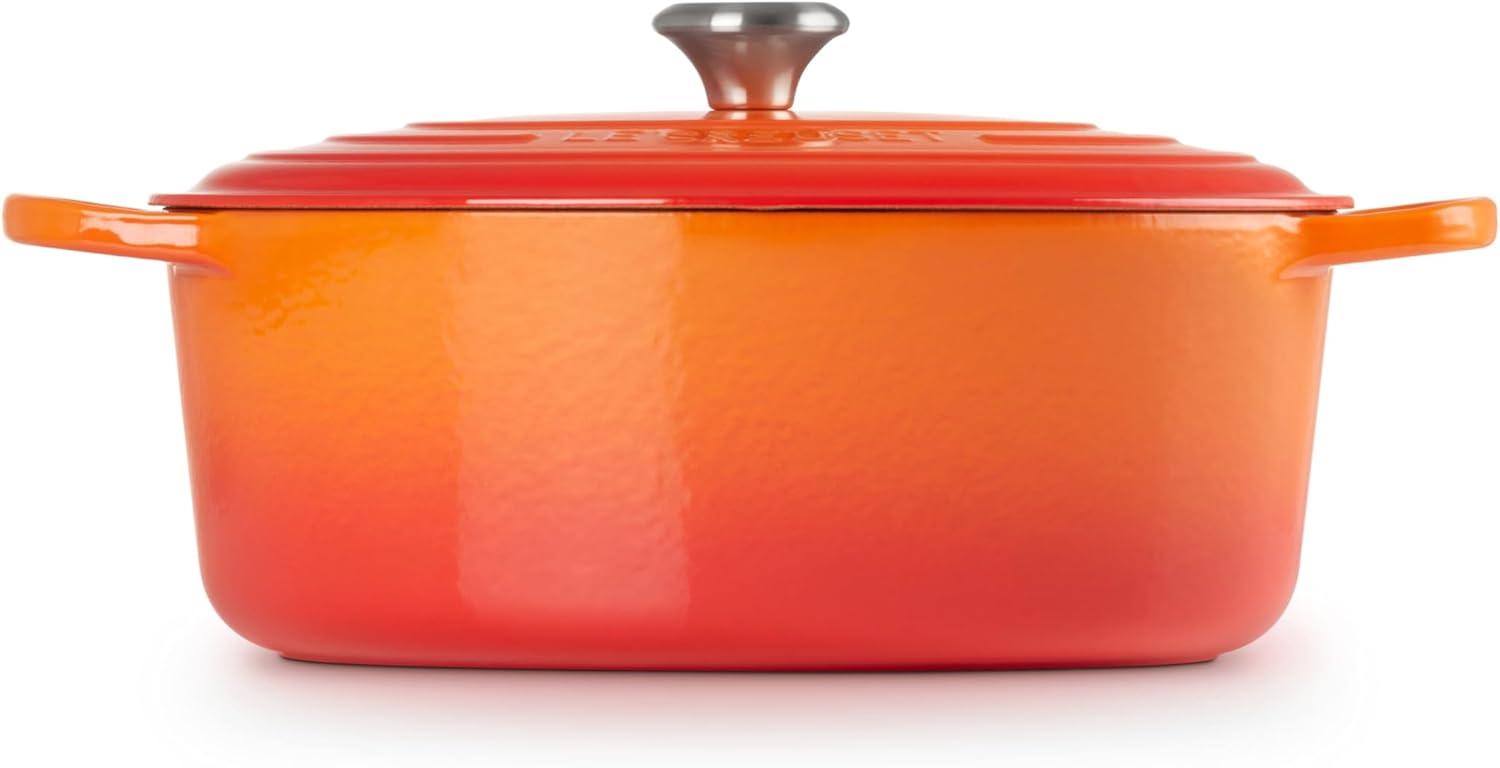 imageLe Creuset Enameled Cast Iron Signature Oval Dutch Oven 95 qt CeriseFlame