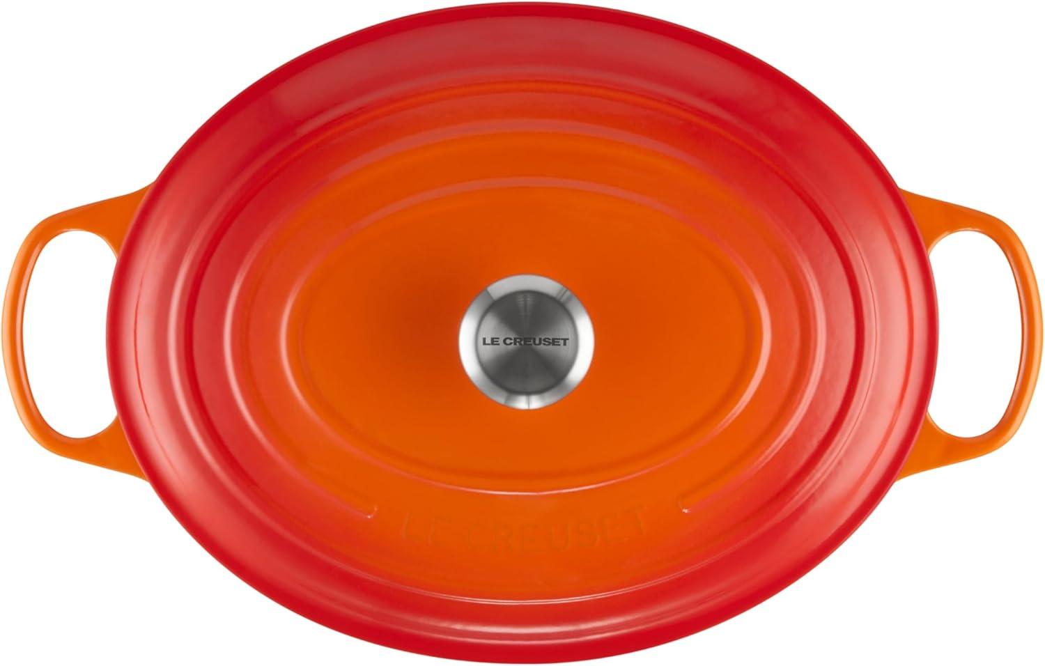 imageLe Creuset Enameled Cast Iron Signature Oval Dutch Oven 95 qt CeriseFlame