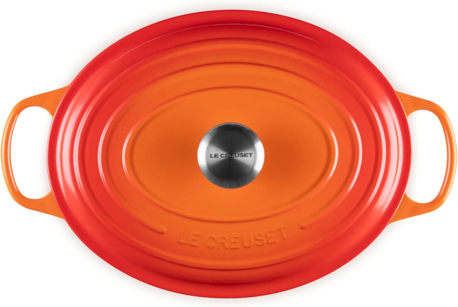 imageLe Creuset Enameled Cast Iron Signature Oval Dutch Oven 95 qt CeriseFlame