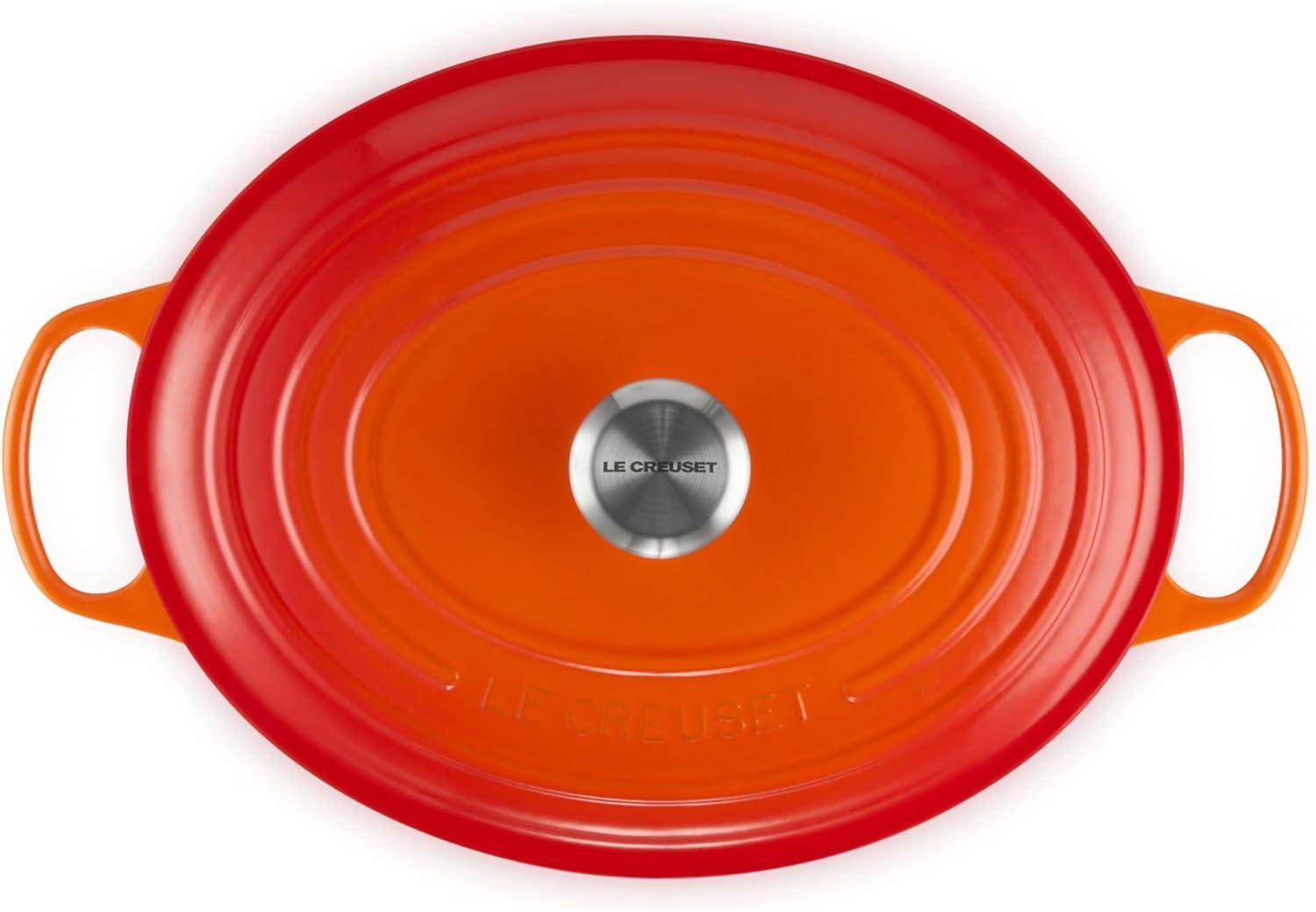 imageLe Creuset Enameled Cast Iron Signature Oval Dutch Oven 95 qt CeriseFlame