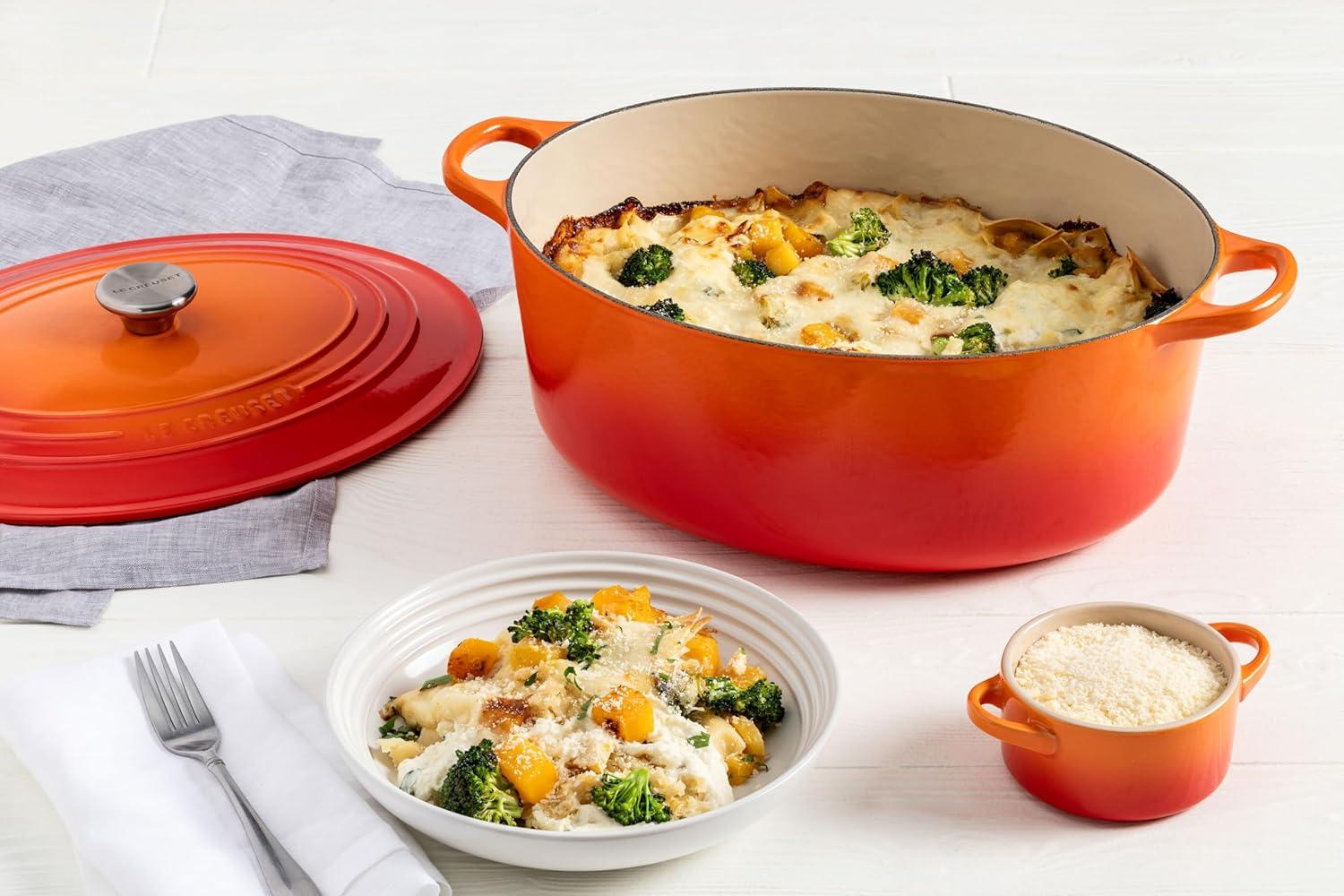 imageLe Creuset Enameled Cast Iron Signature Oval Dutch Oven 95 qt CeriseFlame